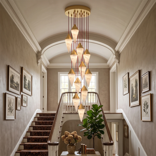 Ondine Faceted Alabaster Drop Chandelier