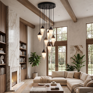 Ondine Faceted Alabaster Drop Chandelier