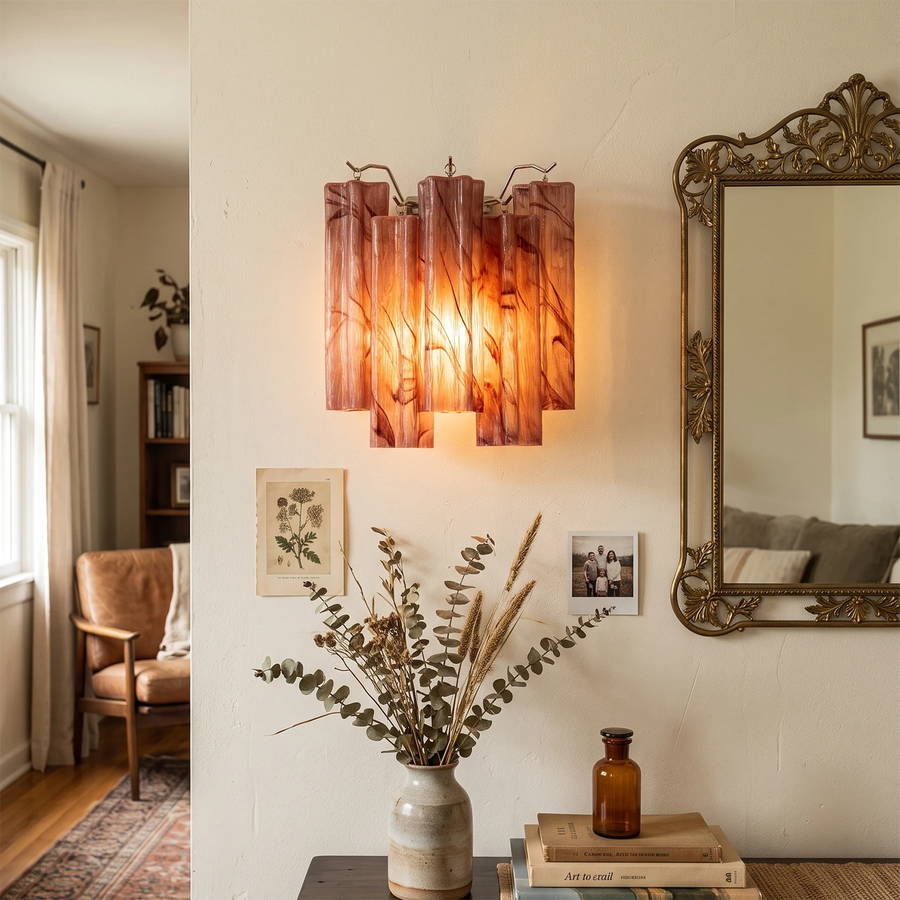 Ondine Tiered Glass Tube Wall Sconce