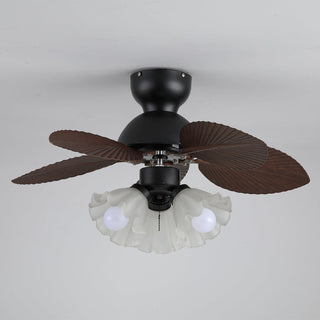Palm Leaves Flower Shape Ceiling Fan Light