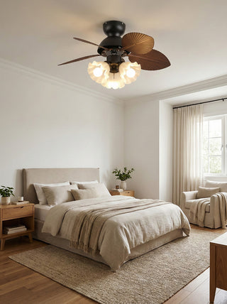 Palm Leaves Flower Shape Ceiling Fan Light