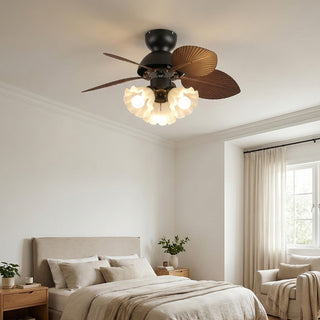 Palm Leaves Flower Shape Ceiling Fan Light
