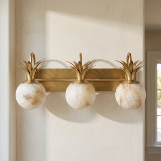 Palmyra Alabaster Globe Palm Wall Sconce
