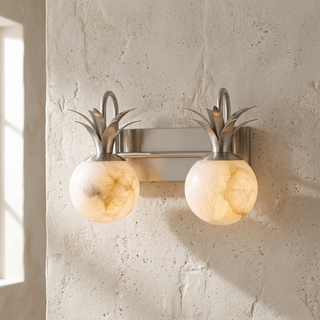 Palmyra Alabaster Globe Palm Wall Sconce