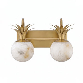 Palmyra Alabaster Globe Palm Wall Sconce
