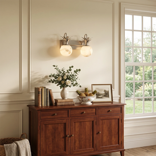 Palmyra Alabaster Globe Palm Wall Sconce