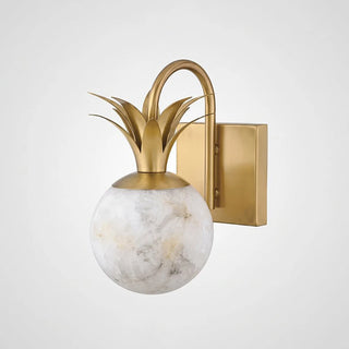 Palmyra Alabaster Globe Palm Wall Sconce