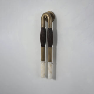 Pennello Horsehair Alabaster Wall Sconce Vidirlighting Close-Up View of Durable Matte Black Powder-Coated Metal U-Arch and Wall Mount