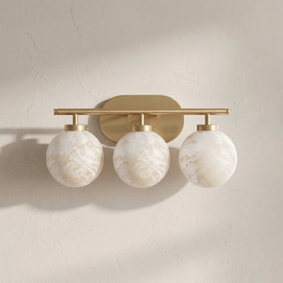 Perlune Globe Alabaster Vanity Wall Light