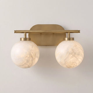Perlune Globe Alabaster Vanity Wall Light