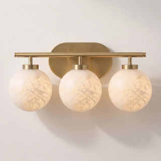 Perlune Globe Alabaster Vanity Wall Light