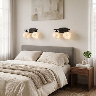 Perlune Globe Alabaster Vanity Wall Light