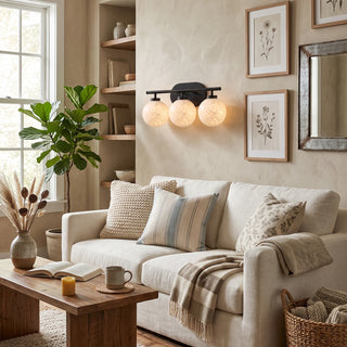 Perlune Globe Alabaster Vanity Wall Light
