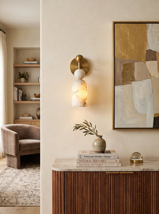Perrin Stacked Alabaster Wall Sconce