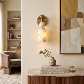 Perrin Stacked Alabaster Wall Sconce