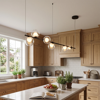 Perrin Threaded Orb Linear Chandelier