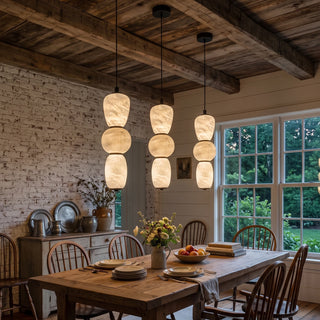 Perrine Stacked Alabaster Pendant Light