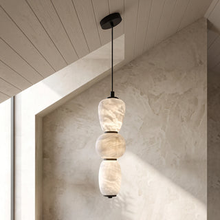 Perrine Stacked Alabaster Pendant Light