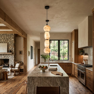 Perrine Stacked Alabaster Pendant Light