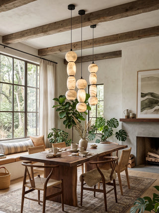 Perrine Stacked Alabaster Pendant Light