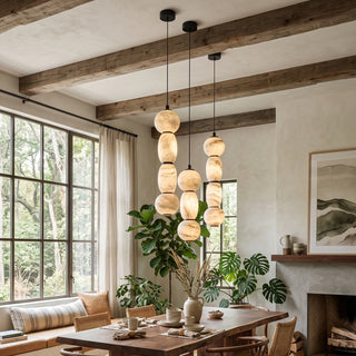 Perrine Stacked Alabaster Pendant Light