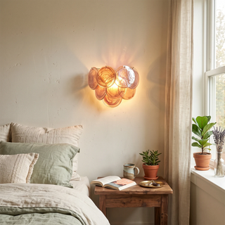 Pink Vintage Murano Glass Wall Lamp