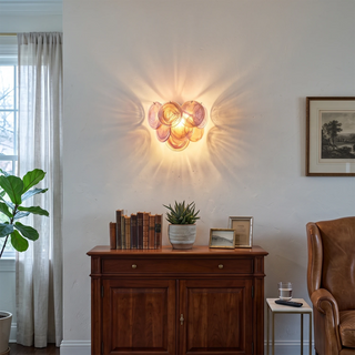 Pink Vintage Murano Glass Wall Lamp