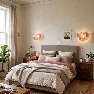 Pink Vintage Murano Glass Wall Lamp