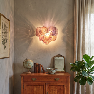 Pink Vintage Murano Glass Wall Lamp