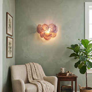 Pink Vintage Murano Glass Wall Lamp