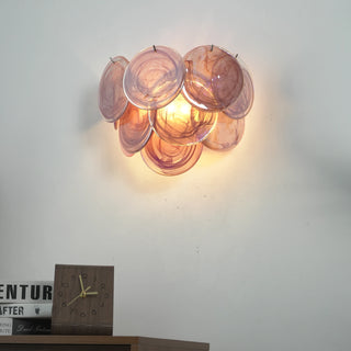 Pink Vintage Murano Glass Wall Lamp