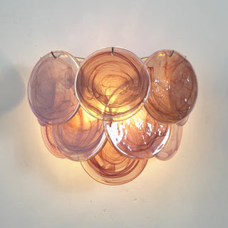 Pink Vintage Murano Glass Wall Lamp