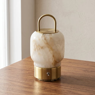 Portable Alabaster Lantern Table Lamp