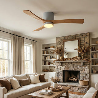 Propeller Style Wooden Ceiling Fan Light