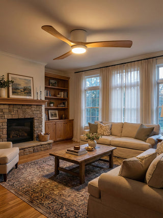 Propeller Style Wooden Ceiling Fan Light