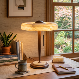 Quiet Luxury Alabaster Table Lamp - view 2 | Vidirlighting