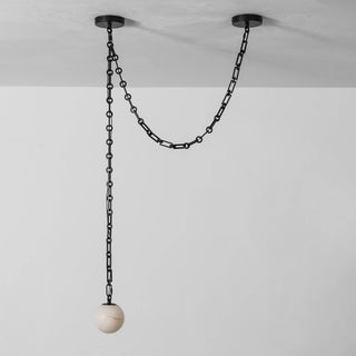 Alabaster Spherical Chain Chandelier