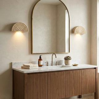 Rainbow Arched Travertine Wall Lamp