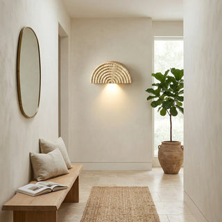 Rainbow Arched Travertine Wall Lamp