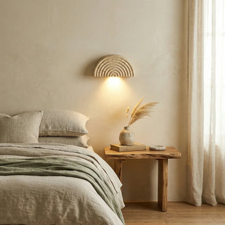 Rainbow Arched Travertine Wall Lamp
