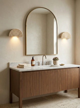 Rainbow Arched Travertine Wall Lamp