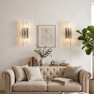 Rainer Faceted Crystal Bar Sconce