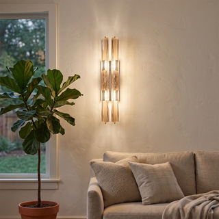 Rainer Faceted Crystal Bar Sconce