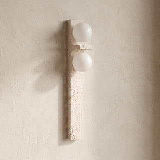 Rectangle Asymmetrical Travertine Wall Sconce