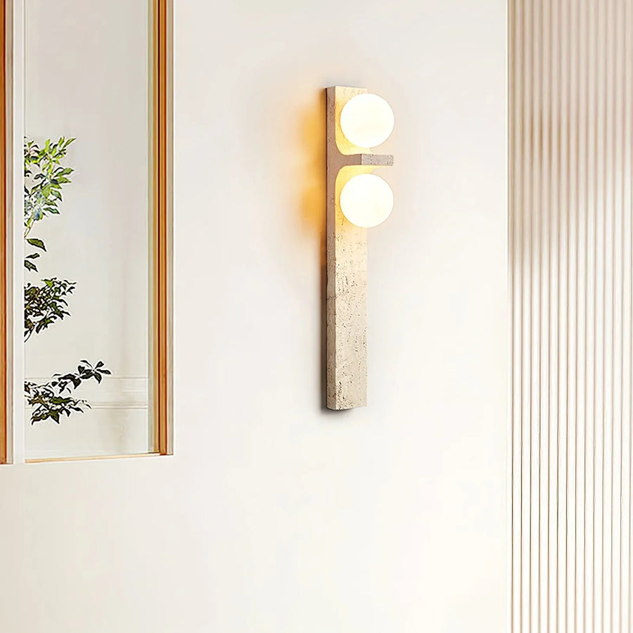 Rectangle Asymmetrical Travertine Wall Sconce