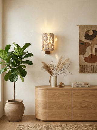 Rectangular Edenstone Travertine Wall Sconce