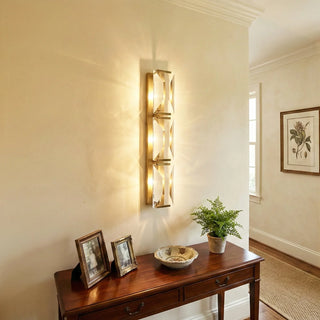 Rectangular Triple Crystal Wall Lamp