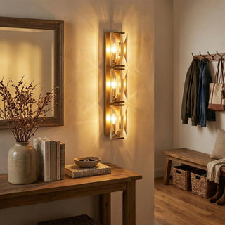 Rectangular Triple Crystal Wall Lamp