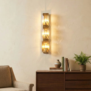 Rectangular Triple Crystal Wall Lamp