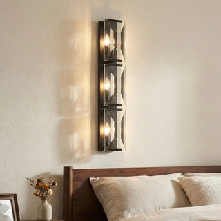 Rectangular Triple Crystal Wall Lamp